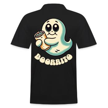 Ghost with Boorrito for Burrito Fans - Men's Polo Shirt - black - Back - Kai (181cm)