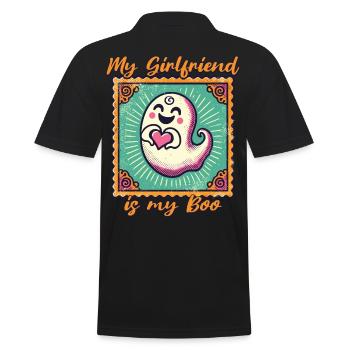 My girlfriend is my boo ghost love - Men's Polo Shirt - black - Back - Kai (181cm)
