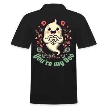 Du Bist Mein Boo Geister-Liebe - Männer Poloshirt - Schwarz - Hinten - Kai (181cm)
