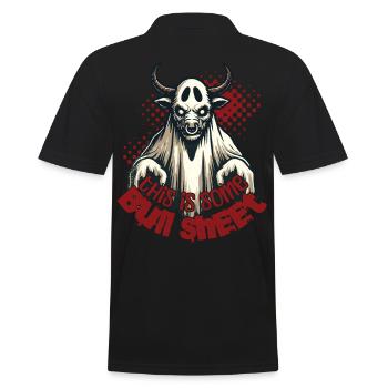 Cheeky bull with saying for humorous occasions - Men's Polo Shirt - black - Back - Kai (181cm)