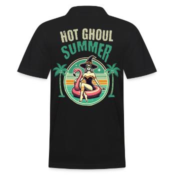 Heißer Grusel Sommer Hexen Flamingo - Männer Poloshirt - Schwarz - Hinten - Kai (181cm)