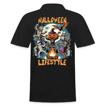 Halloween, Style de vie, Effrayant, Amusant - Polo Homme - noir - Dos - Kai (181cm)