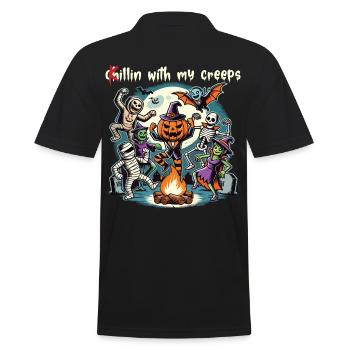 Halloween fun with my creeps - Men's Polo Shirt - black - Back - Kai (181cm)