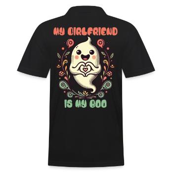 Meine Freundin Ist Mein Boo Geist - Männer Poloshirt - Schwarz - Hinten - Kai (181cm)