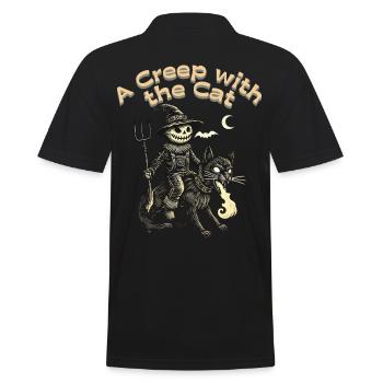 Effrayant avec le chat Halloween Fun - Polo Homme - noir - Dos - Kai (181cm)