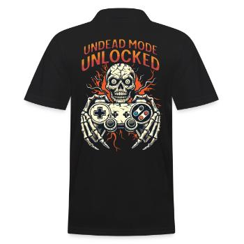Zombie Gaming Controller Entfesselter Untoter - Männer Poloshirt - Schwarz - Hinten - Kai (181cm)
