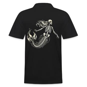 Skelett Meerjungfrau Mystisch Fantasie Kunst - Männer Poloshirt - Schwarz - Hinten - Kai (181cm)