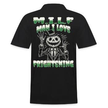 M.I.L.F Man I Love Frightening Halloween - Men's Polo Shirt - black - Back - Kai (181cm)