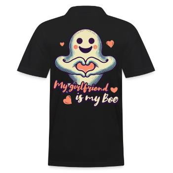Ma copine est mon boo ghost love - Polo Homme - noir - Dos - Kai (181cm)