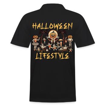 Halloween Lifestyle Fun On The Beach - Men's Polo Shirt - black - Back - Kai (181cm)