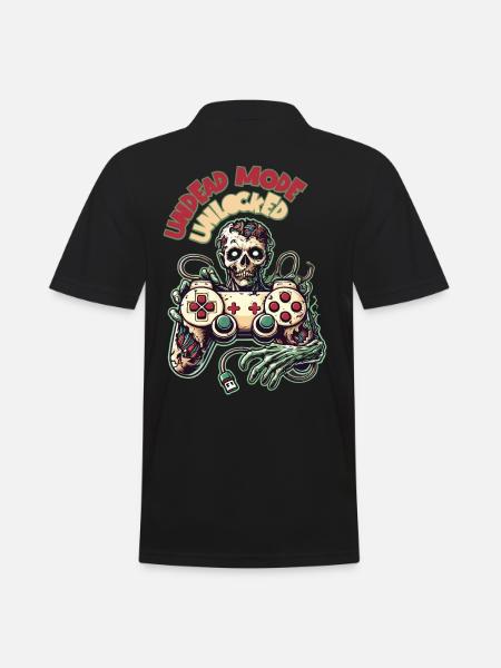 Zombie Gaming Controller Undead Mode - Men's Polo Shirt - black