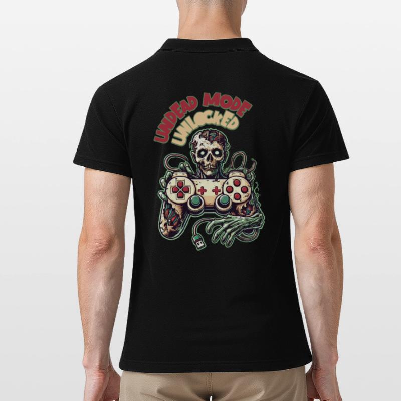 Zombie Gaming Controller Undead Mode Men's Polo Shirt