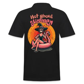 Hot Ghoul Summer Hexenstrand Abenteuer - Männer Poloshirt - Schwarz - Hinten - Kai (181cm)