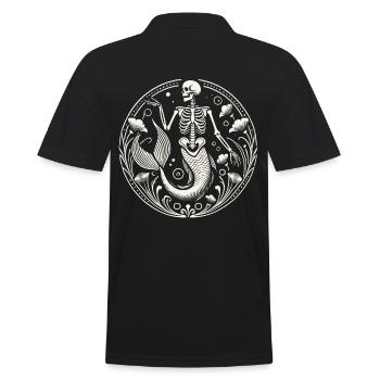 Mystische Skelett-Meerjungfrau Kunst - Männer Poloshirt - Schwarz - Hinten - Kai (181cm)