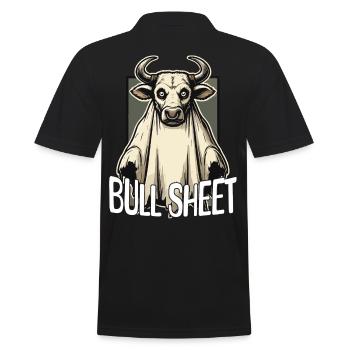 Funny Bull Sheet Cartoon Ghost - Men's Polo Shirt - black - Back - Kai (181cm)