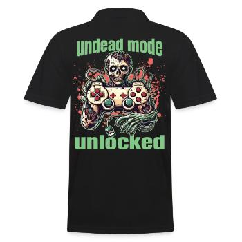 Zombie Gaming Controller: Untoter Modus - Männer Poloshirt - Schwarz - Hinten - Kai (181cm)