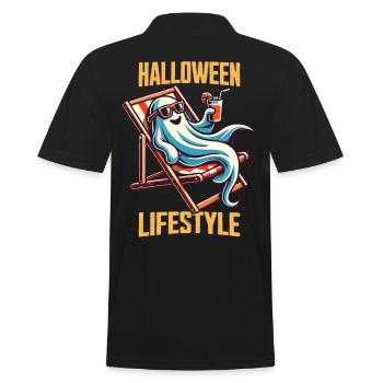 Fantôme de style de vie d’Halloween détendu - Polo Homme - noir - Dos - Kai (181cm)