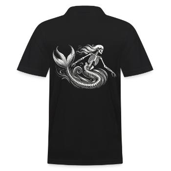 Skelett Meerjungfrau Mystisch Kunst - Männer Poloshirt - Schwarz - Hinten - Kai (181cm)