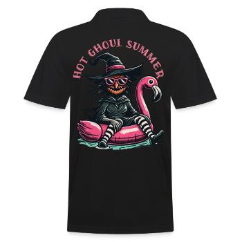 Hot Ghoul Summer Hexen Flamingo Spaß - Männer Poloshirt - Schwarz - Hinten - Kai (181cm)
