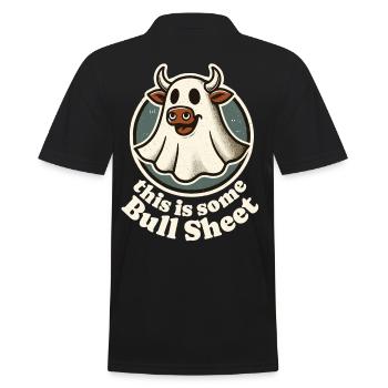 This is real nonsense with a cow's face - Men's Polo Shirt - black - Back - Kai (181cm)
