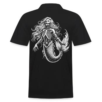 Meerjungfrau Zombie Skelett - Männer Poloshirt - Schwarz - Hinten - Kai (181cm)