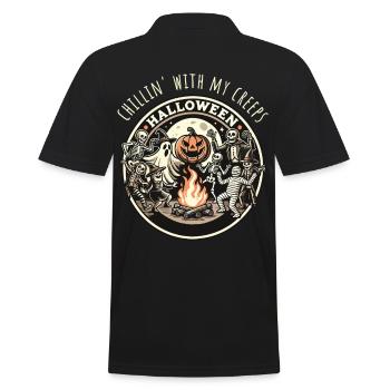 Halloween Chillin' With My Creeps - Men's Polo Shirt - black - Back - Kai (181cm)