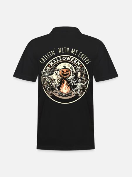 Halloween Chillin' With My Creeps - Men's Polo Shirt - black