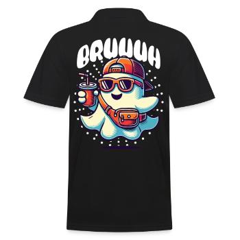Gespenst Mit Bruuuh Für Coole Vibes - Männer Poloshirt - Schwarz - Hinten - Kai (181cm)