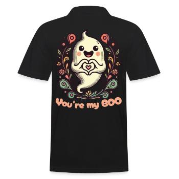 Du Bist Mein Boo Geist Liebe - Männer Poloshirt - Schwarz - Hinten - Kai (181cm)