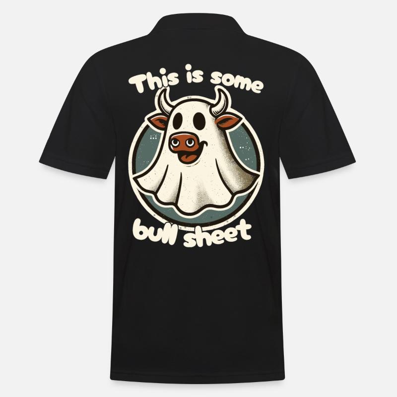 Halloween Kuhgeist Humor Design - Männer Poloshirt - Schwarz