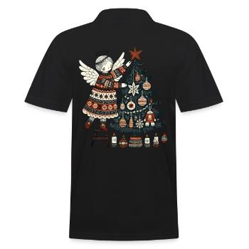 Christmas angel in Scandinavian - Men's Polo Shirt - black - Back - Kai (181cm)