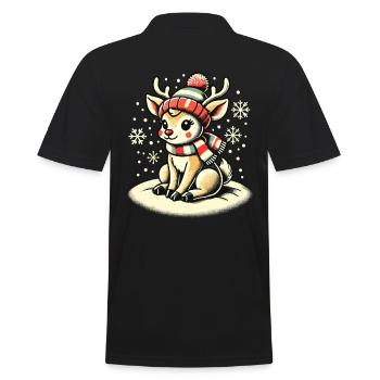 Renne mignon avec écharpe de Noël - Polo Homme - noir - Dos - Kai (181cm)