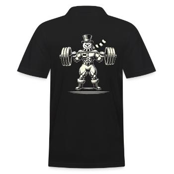 Bonhomme de neige fort avec haltérophilie - Polo Homme - noir - Dos - Kai (181cm)
