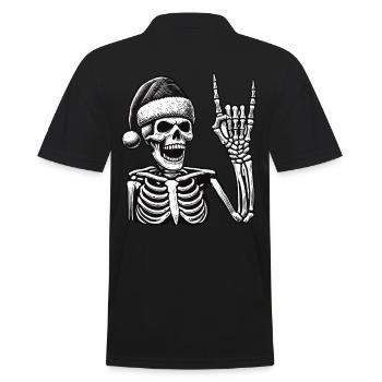 Squelette avec des rochers de chapeau de Père Noël - Polo Homme - noir - Dos - Kai (181cm)
