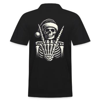 Cool Skeleton Christmas Style - Men's Polo Shirt - black - Back - Kai (181cm)