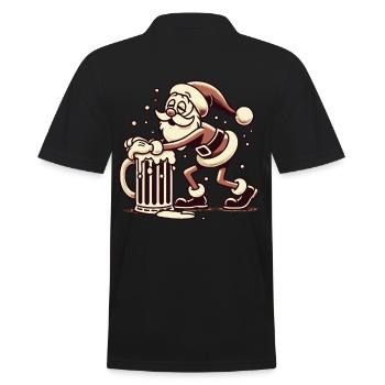 Drunk Santa Claus with beer mug - Men's Polo Shirt - black - Back - Kai (181cm)