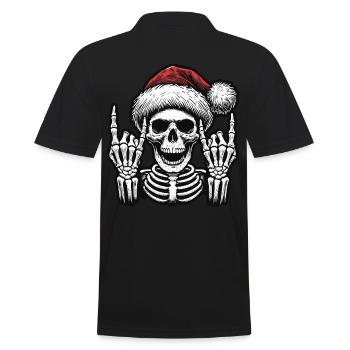 Christmas skull rocks winter - Men's Polo Shirt - black - Back - Kai (181cm)