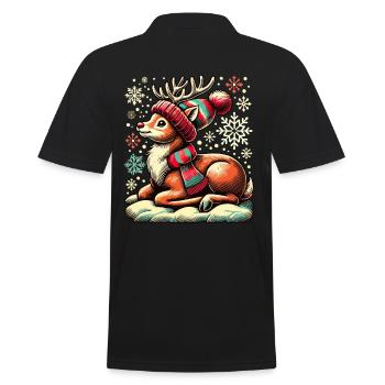 Renne de Noël vintage mignon mignon faon - Polo Homme - noir - Dos - Kai (181cm)