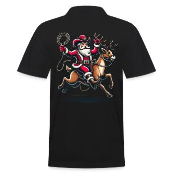 Cowboy Santa Claus Adventure - Men's Polo Shirt - black - Back - Kai (181cm)