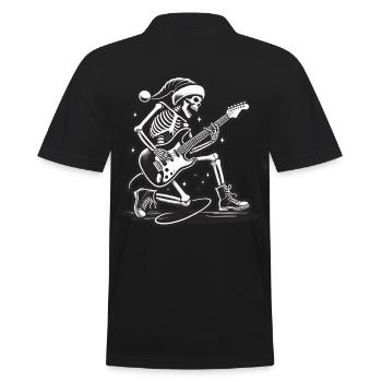 Squelette Noël Rocker avec guitare électrique - Polo Homme - noir - Dos - Kai (181cm)