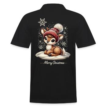 Renne Vintage Noël Joyeux Noël Doux - Polo Homme - noir - Dos - Kai (181cm)