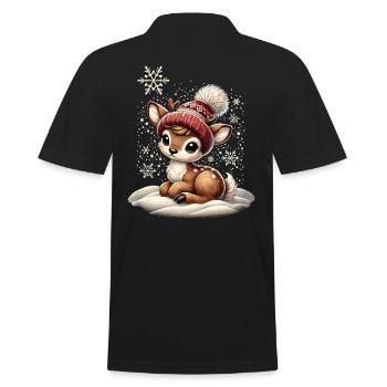 Renne de Noël vintage mignon mignon faon - Polo Homme - noir - Dos - Kai (181cm)