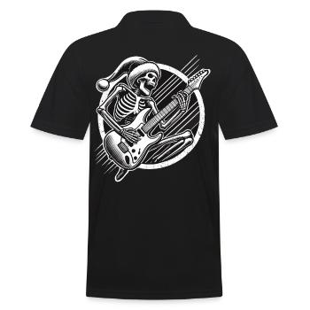 Jupe de Noël Père Noël squelette avec guitare - Polo Homme - noir - Dos - Kai (181cm)