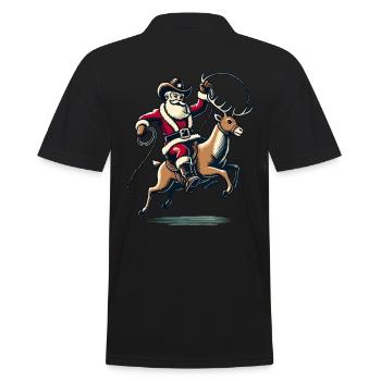 Rodéo du Père Noël cow-boy sur renne - Polo Homme - noir - Dos - Kai (181cm)