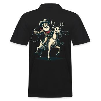 Aventure du cavalier cow-boy du Père Noël - Polo Homme - noir - Dos - Kai (181cm)