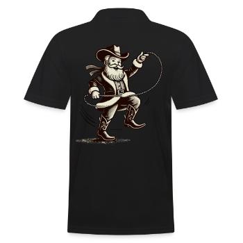 Cowboy Weihnachtsmann Lustig Lasso Weihnachten - Männer Poloshirt - Schwarz - Hinten - Kai (181cm)