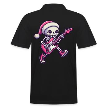 Squelette Avec Guitare Et Chapeau De Père Noël Roches - Polo Homme - noir - Dos - Kai (181cm)