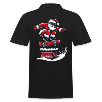 Christmas Skater Santa Streetwear - Men's Polo Shirt - black - Back - Kai (181cm)