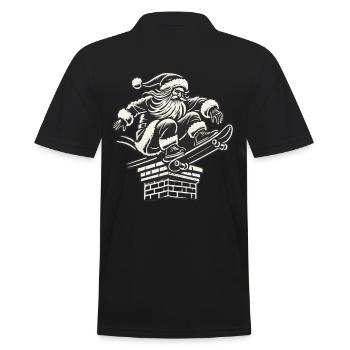Weihnachten Skater Santa Streetwear Style - Männer Poloshirt - Schwarz - Hinten - Kai (181cm)