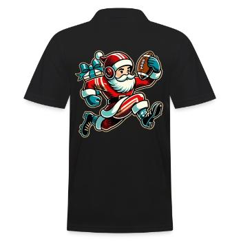 Père Noël jouant au football - Polo Homme - noir - Dos - Kai (181cm)